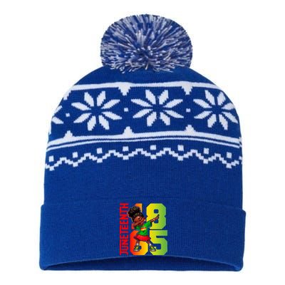 Junenth 1865 Dabbing Vibes Only Black Princess Cool Gift USA-Made Snowflake Beanie