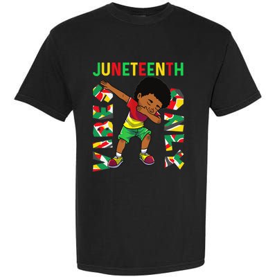 Juneteenth 1865 Dabbing Vibes Only Black African Boy  Garment-Dyed Heavyweight T-Shirt