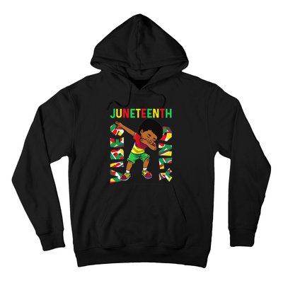 Juneteenth 1865 Dabbing Vibes Only Black African Boy  Hoodie