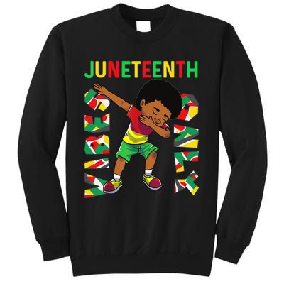 Juneteenth 1865 Dabbing Vibes Only Black African Boy  Sweatshirt