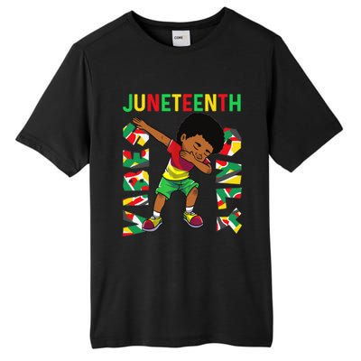 Juneteenth 1865 Dabbing Vibes Only Black African Boy  Tall Fusion ChromaSoft Performance T-Shirt