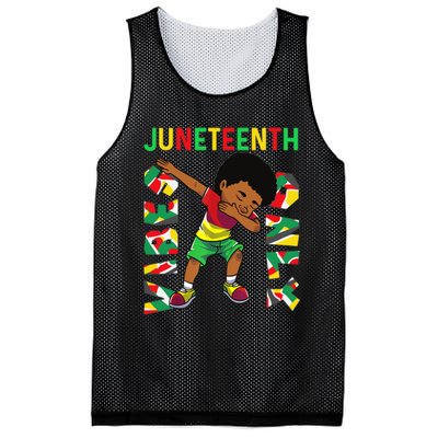 Juneteenth 1865 Dabbing Vibes Only Black African Boy  Mesh Reversible Basketball Jersey Tank