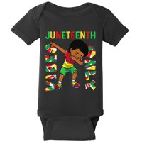 Juneteenth 1865 Dabbing Vibes Only Black African Boy  Baby Bodysuit