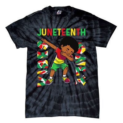 Juneteenth 1865 Dabbing Vibes Only Black African Boy  Tie-Dye T-Shirt