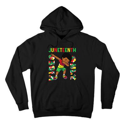 Juneteenth 1865 Dabbing Vibes Only Black African Boy  Tall Hoodie