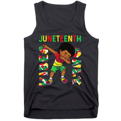 Juneteenth 1865 Dabbing Vibes Only Black African Boy  Tank Top