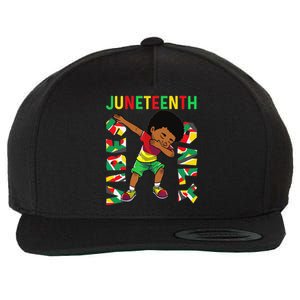 Juneteenth 1865 Dabbing Vibes Only Black African Boy  Wool Snapback Cap