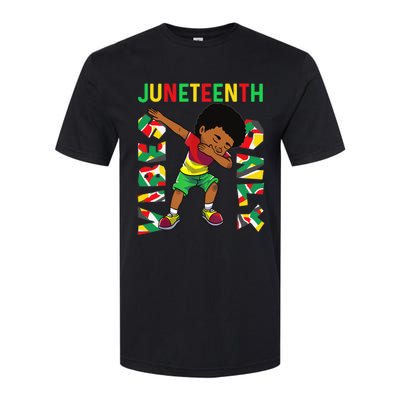 Juneteenth 1865 Dabbing Vibes Only Black African Boy  Softstyle CVC T-Shirt