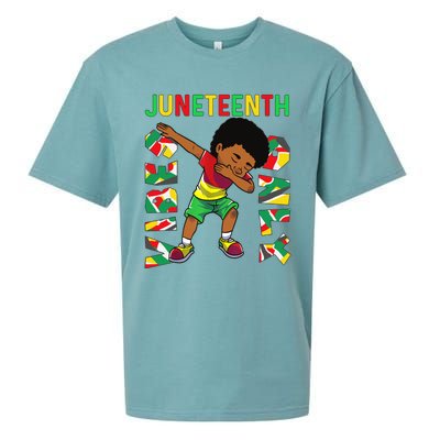 Juneteenth 1865 Dabbing Vibes Only Black African Boy  Sueded Cloud Jersey T-Shirt