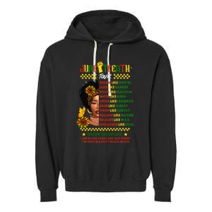 Juneteenth 1865 Dream Like Leader Black History Garment-Dyed Fleece Hoodie