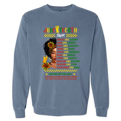 Juneteenth 1865 Dream Like Leader Black History Garment-Dyed Sweatshirt