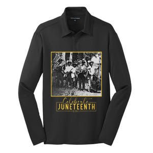 Juneteenth 1900 Emancipation Day Celebration Band Silk Touch Performance Long Sleeve Polo