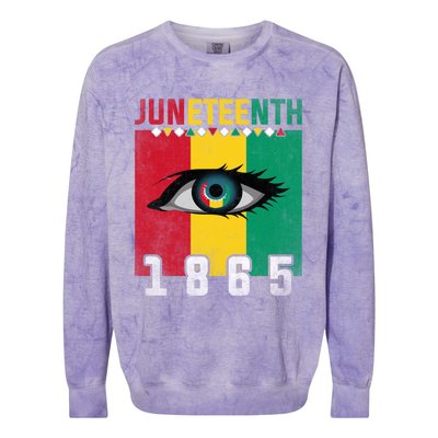 Juneteenth 1865 Eye Graphic Black History African American Gift Colorblast Crewneck Sweatshirt