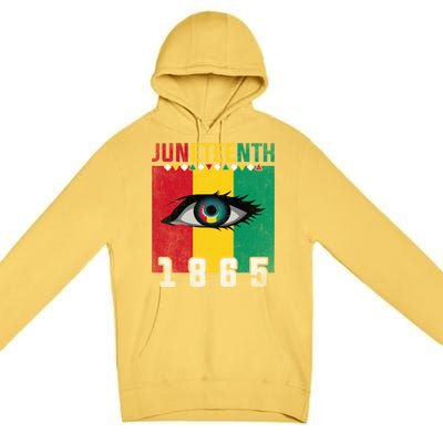 Juneteenth 1865 Eye Graphic Black History African American Gift Premium Pullover Hoodie