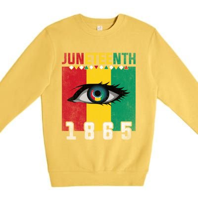 Juneteenth 1865 Eye Graphic Black History African American Gift Premium Crewneck Sweatshirt