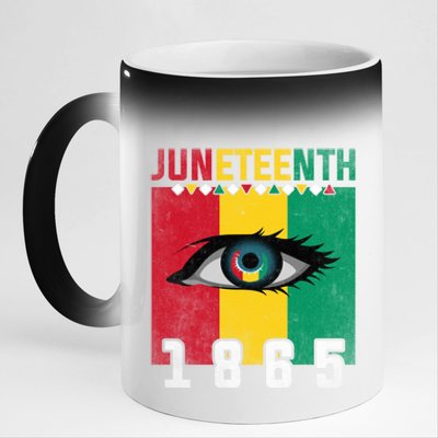 Juneteenth 1865 Eye Graphic Black History African American Gift 11oz Black Color Changing Mug