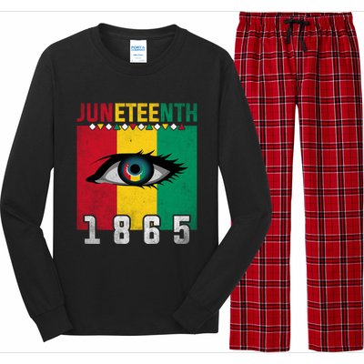 Juneteenth 1865 Eye Graphic Black History African American Gift Long Sleeve Pajama Set