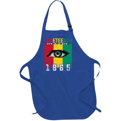 Juneteenth 1865 Eye Graphic Black History African American Gift Full-Length Apron With Pockets