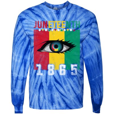 Juneteenth 1865 Eye Graphic Black History African American Gift Tie-Dye Long Sleeve Shirt