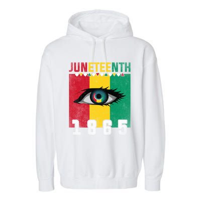 Juneteenth 1865 Eye Graphic Black History African American Gift Garment-Dyed Fleece Hoodie