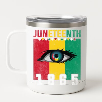 Juneteenth 1865 Eye Graphic Black History African American Gift 12 oz Stainless Steel Tumbler Cup