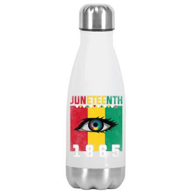 Juneteenth 1865 Eye Graphic Black History African American Gift Stainless Steel Insulated Water Bottle