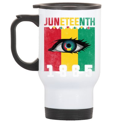 Juneteenth 1865 Eye Graphic Black History African American Gift Stainless Steel Travel Mug