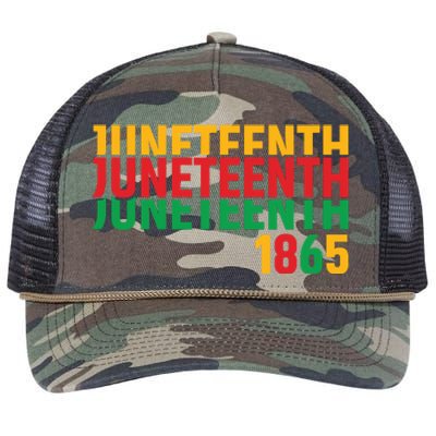 Juneteenth 1865 Freedom Celebration Graphic Retro Rope Trucker Hat Cap