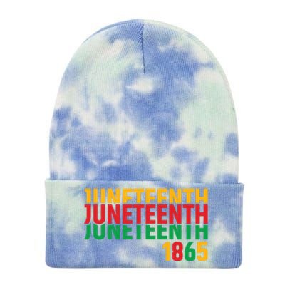 Juneteenth 1865 Freedom Celebration Graphic Tie Dye 12in Knit Beanie