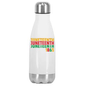 Juneteenth 1865 Freedom Celebration Graphic Stainless Steel Insulated Water Bottle