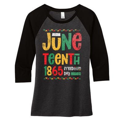 Juneteenth 1865 Freedom Day Celebrate Black History Women's Tri-Blend 3/4-Sleeve Raglan Shirt