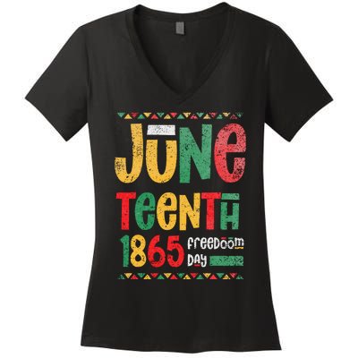 Juneteenth 1865 Freedom Day Celebrate Black History Women's V-Neck T-Shirt