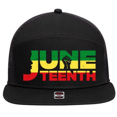 Juneteenth 1865 Freedom Black Pride 7 Panel Mesh Trucker Snapback Hat