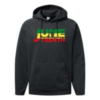 Juneteenth 1865 Freedom Black Pride Performance Fleece Hoodie