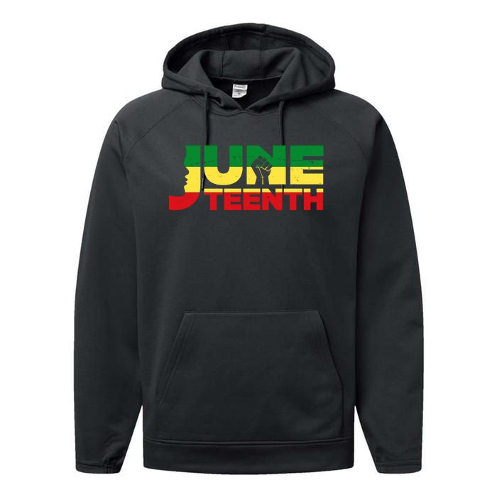 Juneteenth 1865 Freedom Black Pride Performance Fleece Hoodie