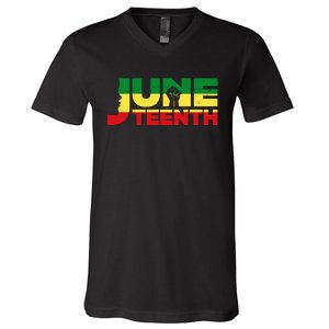 Juneteenth 1865 Freedom Black Pride V-Neck T-Shirt