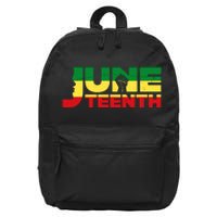 Juneteenth 1865 Freedom Black Pride 16 in Basic Backpack