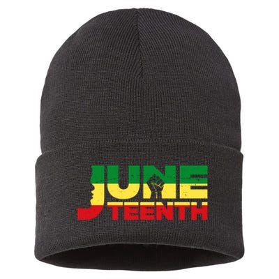 Juneteenth 1865 Freedom Black Pride Sustainable Knit Beanie