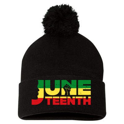 Juneteenth 1865 Freedom Black Pride Pom Pom 12in Knit Beanie