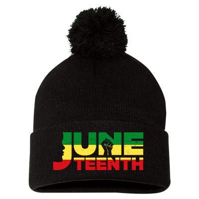 Juneteenth 1865 Freedom Black Pride Pom Pom 12in Knit Beanie