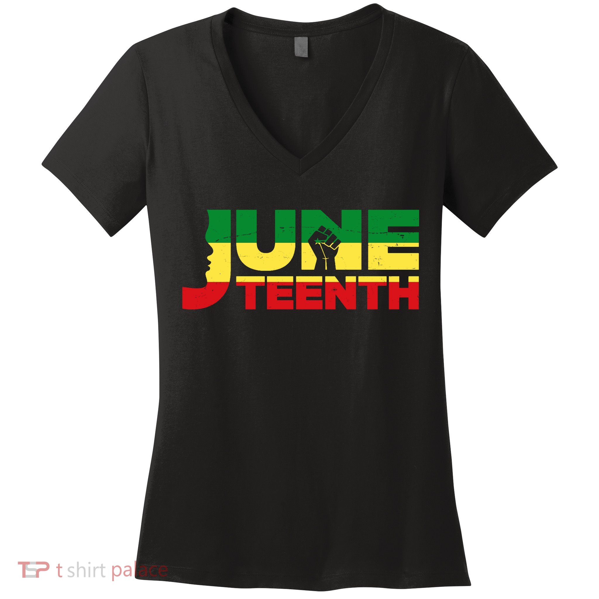 Juneteenth 1865 Freedom Black Pride Women's V-Neck T-Shirt