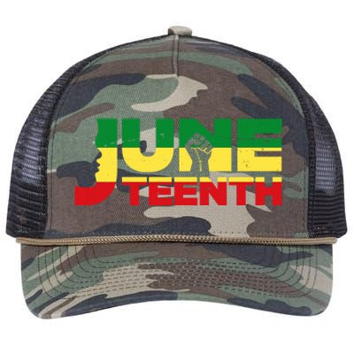 Juneteenth 1865 Freedom Black Pride Retro Rope Trucker Hat Cap