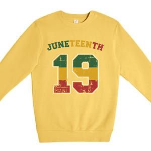 Juneteenth 19 Frican Independence And Freedom 1865 Gift Premium Crewneck Sweatshirt