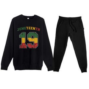 Juneteenth 19 Frican Independence And Freedom 1865 Gift Premium Crewneck Sweatsuit Set