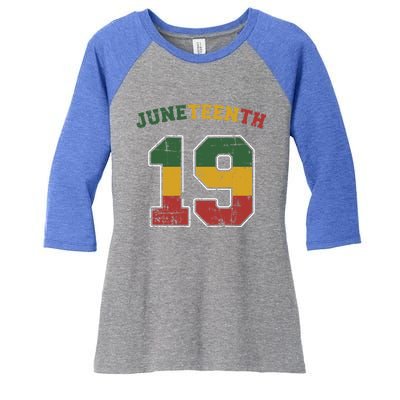 Juneteenth 19 Frican Independence And Freedom 1865 Gift Women's Tri-Blend 3/4-Sleeve Raglan Shirt