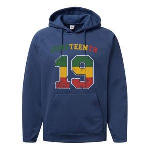 Juneteenth 19 Frican Independence And Freedom 1865 Gift Performance Fleece Hoodie