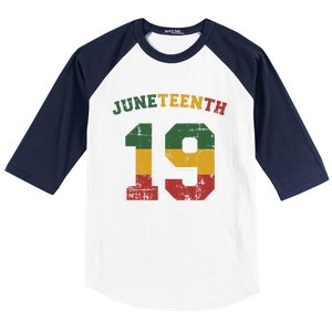 Juneteenth 19 Frican Independence And Freedom 1865 Gift Baseball Sleeve Shirt