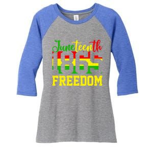 Juneteenth 1865 Freedom Day Black History Mom Mother's Day Gift Women's Tri-Blend 3/4-Sleeve Raglan Shirt