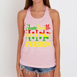 Juneteenth 1865 Freedom Day Black History Mom Mother's Day Gift Women's Knotted Racerback Tank