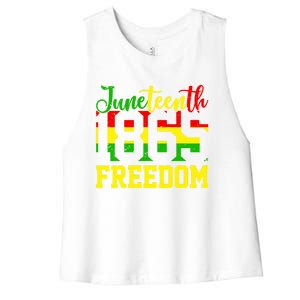 Juneteenth 1865 Freedom Day Black History Mom Mother's Day Gift Women's Racerback Cropped Tank